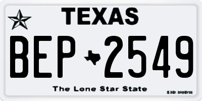 TX license plate BEP2549
