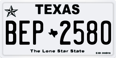 TX license plate BEP2580