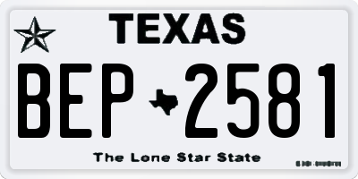 TX license plate BEP2581