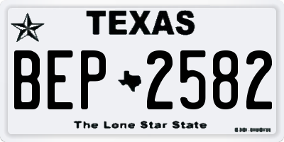 TX license plate BEP2582