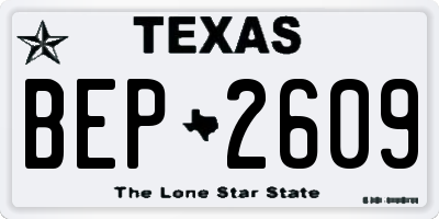 TX license plate BEP2609
