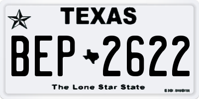 TX license plate BEP2622