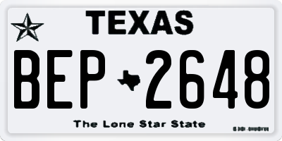 TX license plate BEP2648