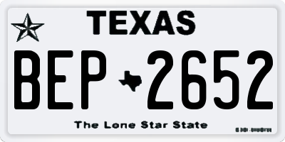 TX license plate BEP2652