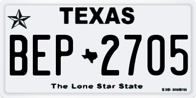 TX license plate BEP2705