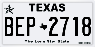 TX license plate BEP2718