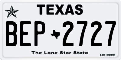 TX license plate BEP2727