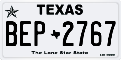 TX license plate BEP2767