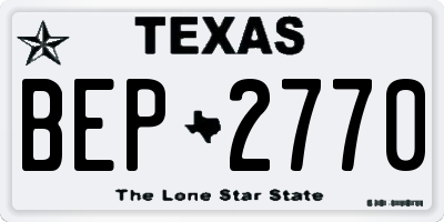 TX license plate BEP2770