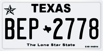 TX license plate BEP2778