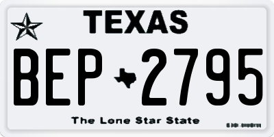 TX license plate BEP2795