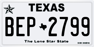 TX license plate BEP2799