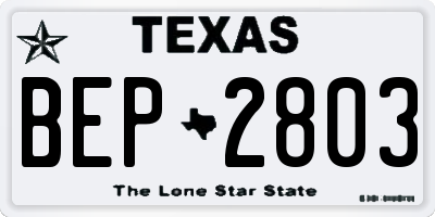 TX license plate BEP2803