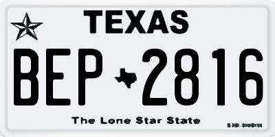 TX license plate BEP2816