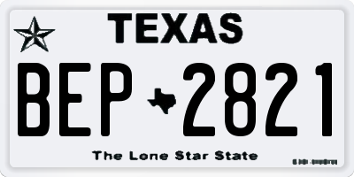 TX license plate BEP2821