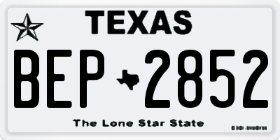 TX license plate BEP2852