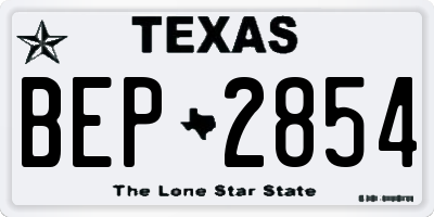 TX license plate BEP2854