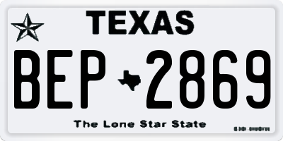TX license plate BEP2869