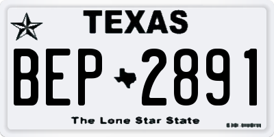TX license plate BEP2891