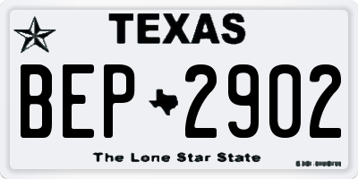 TX license plate BEP2902