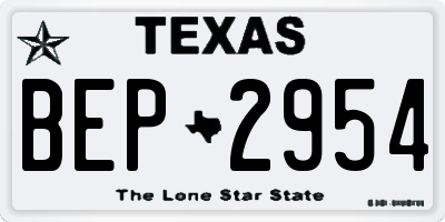TX license plate BEP2954
