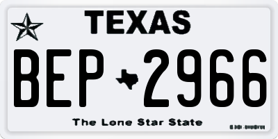 TX license plate BEP2966