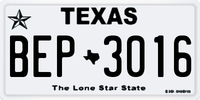 TX license plate BEP3016