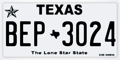 TX license plate BEP3024