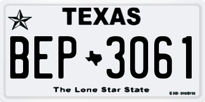 TX license plate BEP3061