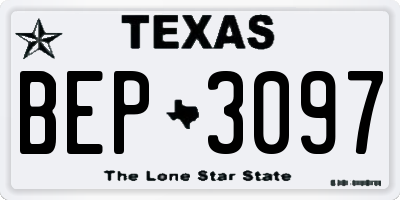 TX license plate BEP3097