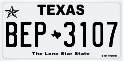 TX license plate BEP3107