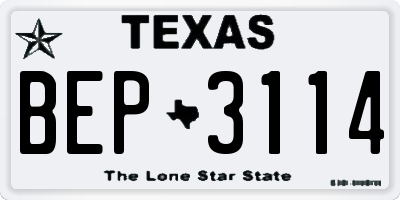TX license plate BEP3114