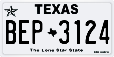 TX license plate BEP3124