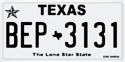 TX license plate BEP3131