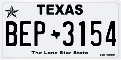 TX license plate BEP3154