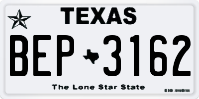 TX license plate BEP3162