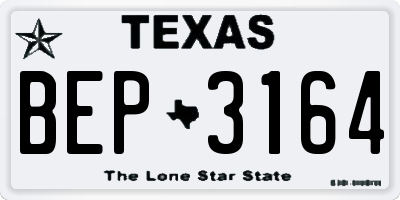 TX license plate BEP3164