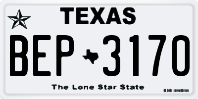 TX license plate BEP3170
