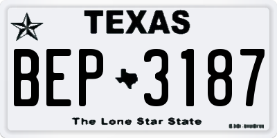 TX license plate BEP3187