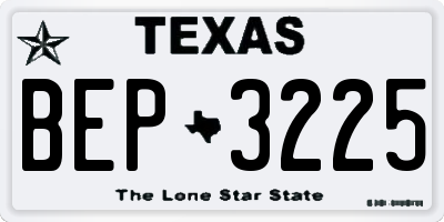 TX license plate BEP3225