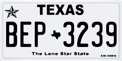 TX license plate BEP3239