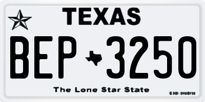 TX license plate BEP3250