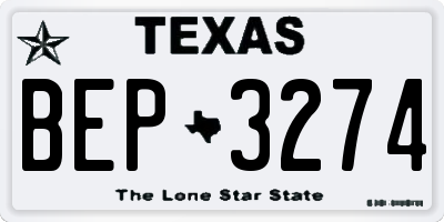 TX license plate BEP3274
