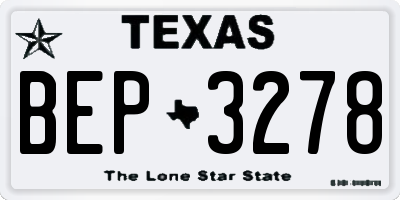 TX license plate BEP3278