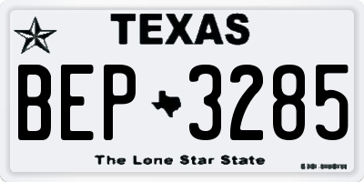 TX license plate BEP3285