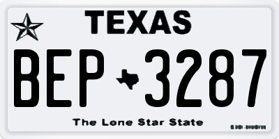 TX license plate BEP3287