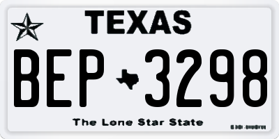 TX license plate BEP3298