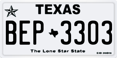 TX license plate BEP3303