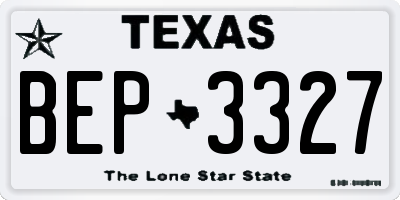 TX license plate BEP3327