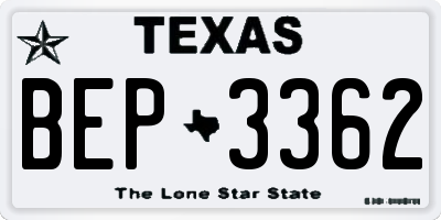 TX license plate BEP3362